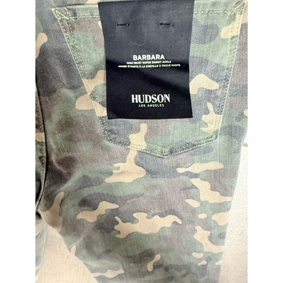 HUDSON Size 26 Barbara Super Skinny Jeans High Rise Waist Camouflage Green NWT - Picture 4 of 4